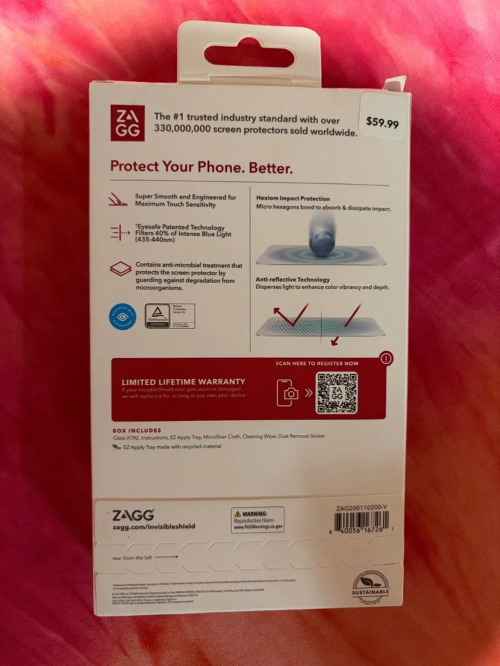 Zagg Glass XTR2 Screen Protector for iPhone 14/13/13 Pro - Blue